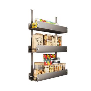 沐笙歌冰箱置物架侧面收纳架免打孔厨房用品侧壁多层调味料架