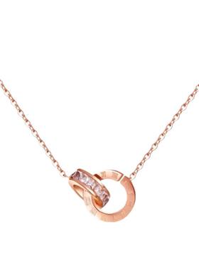 罗马双环项链女送女友