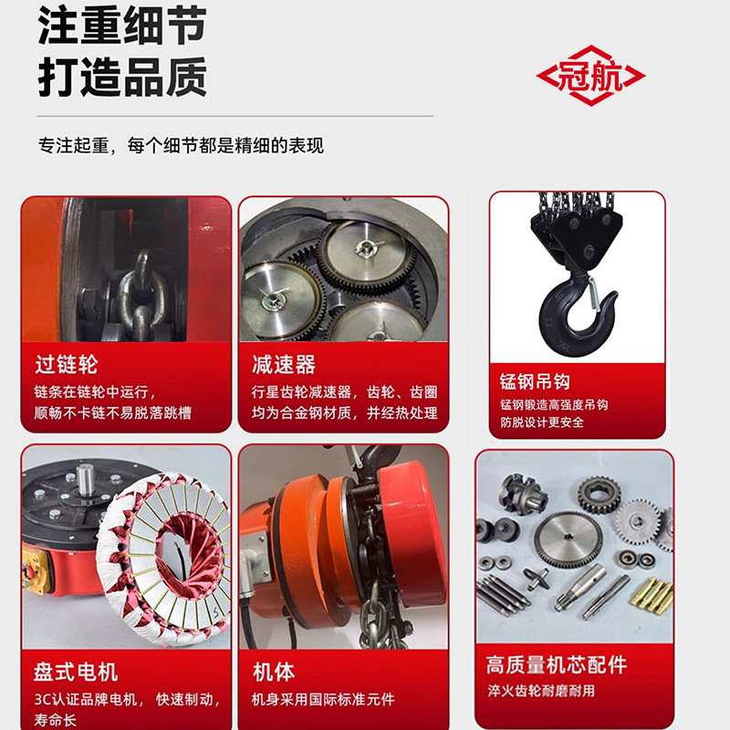 群吊电动葫芦7.5吨10吨20吨DHP型链条式焊罐仓建筑爬架起重葫芦