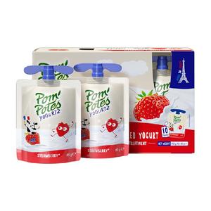 法优乐Pom’Potes法国原装进口儿童常温酸奶小孩零食草莓味非果泥