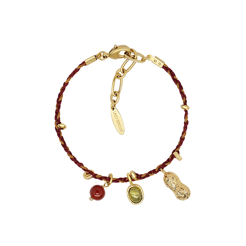 LAZY CIRCLES幸运彩石编绳手链叠戴细巧新年幸运手链女款2025新款