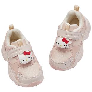 HelloKitty联名戴维贝拉女童运动鞋儿童棉鞋冬季新款保暖学步冬鞋