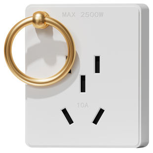 阳台灯笼插座挂钩明装小型五孔面板带挂勾家用墙壁挂灯笼专用插座