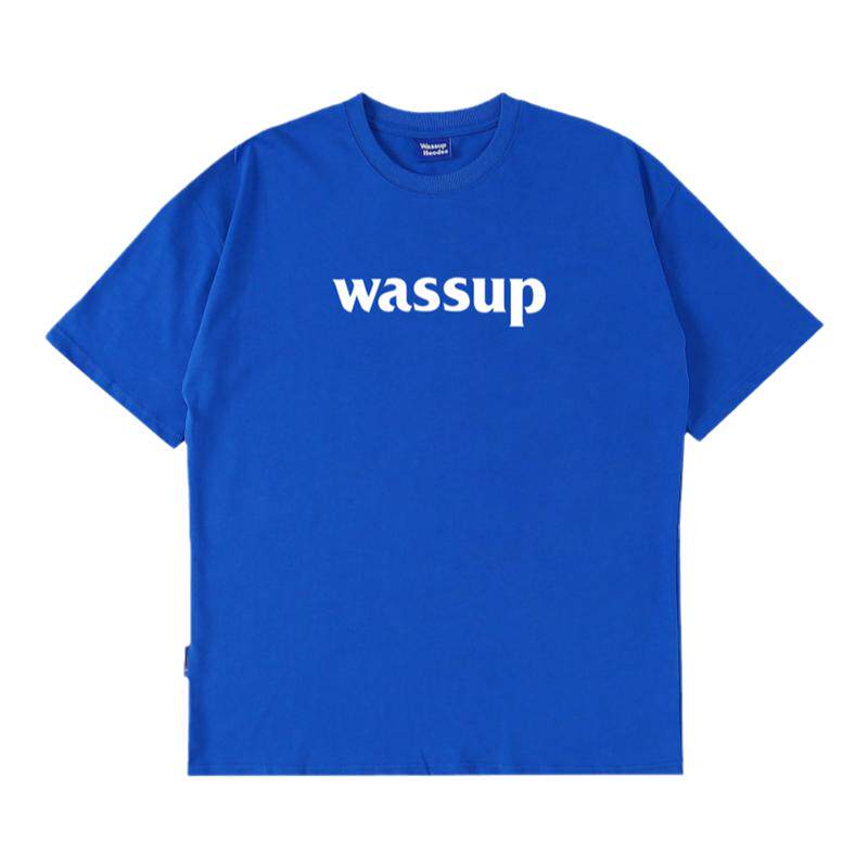 克莱因蓝字母短袖WASSUPHEODS