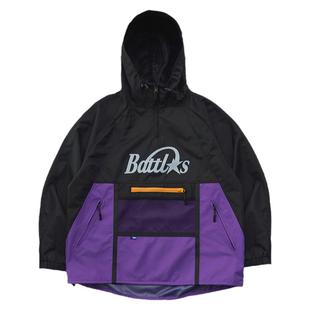 Battles 秋冬三合一复合防风防泼水袋鼠兜冲锋衣连帽宽松夹克外套
