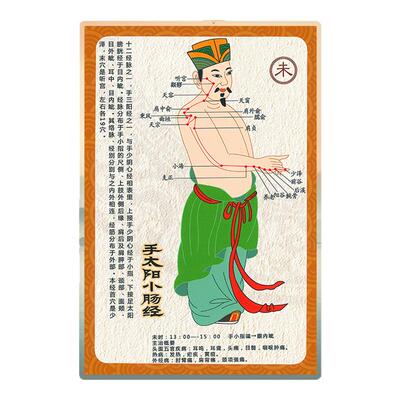 十四经络学习卡片 中医十四经络歌诀 全套14张高清彩色古风学习卡