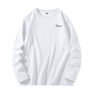 班尼路S&K纯棉圆领打底衫男款春季新款男士正肩长袖t恤宽松上衣A