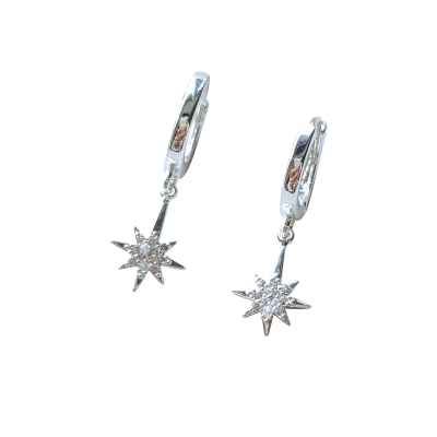 Starryee微锆石时尚八芒星耳扣女