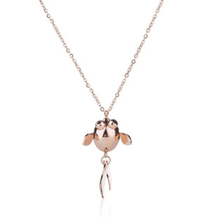 好运金鱼钛钢不掉色项链女时尚百搭玫瑰金锁骨链潮流配饰品