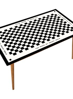 网红ins棋盘餐桌垫布黑白格子