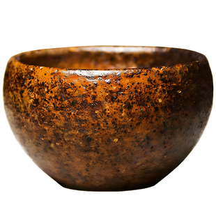 手工复古粗陶茶杯日式陶瓷怀旧主人杯普洱茶盏柴烧大号茶具单杯大