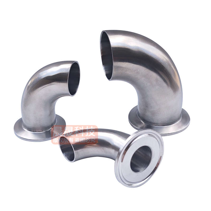 不锈钢304卫生级单卡弯头单边卡箍式快装90度单卡单焊卡盘式