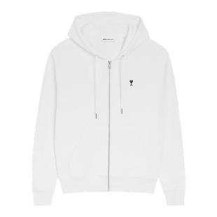 【早春新品】Ami Paris 男士棉毛圈撞色刺绣ADC爱心连帽拉链卫衣