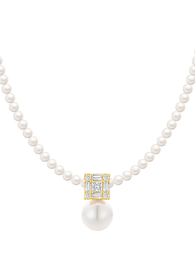 EAUFLORA方糖仿珍珠项链轻奢优雅叠戴妈妈款吊坠正品官方旗舰店