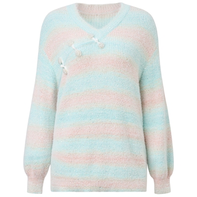 【奥莱】MAXRIENY浪漫中式套头针织毛衫慵懒宽松上衣毛衣