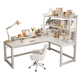 转角书桌电脑桌书架洞洞板一体卧室小户型办公桌学生写字桌子简易