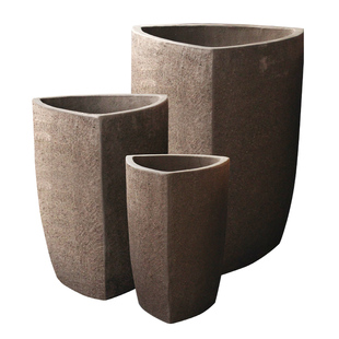 三角柱花盆棱形粗陶陶盆瘦高款栽花盆缸三边花盆几何花盆个性新意