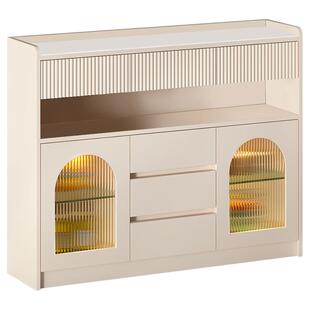 法式岩板超薄餐边柜20cm30cm窄边柜客厅茶水柜厨房收纳墙边柜G274