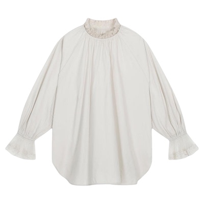 studio CLIP 衬衫女2026春季新款优雅气质宽松蕾丝边上衣634801