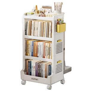 日本家用儿童书架桌面书本收纳整理桌下书包可移动迷你书柜置物架