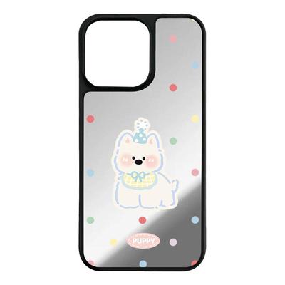 韩系插画小狗17promax手机壳镜面Magsafe磁吸适用iphone16少女风15plus小众好看苹果13卡通西高地14promax套