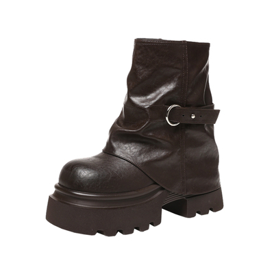 厚底复古内增高10CM加绒裤管靴