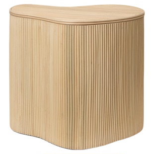 丹麦Fermliving Isola系列边几茶几床头柜墩子藤条有机感储物收纳