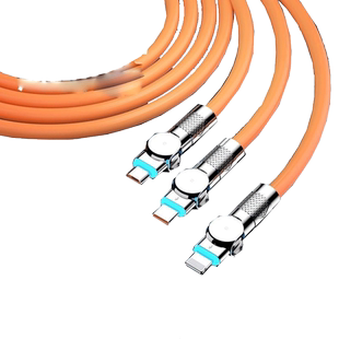 数意180°双头旋转120w超级快充数据线加粗tepyc手机线6a适用于华为小米vivo安卓闪充弯头加长充电线tc车载