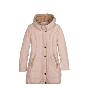 包邮2023年冬季意大利大女款防寒时尚气质帽子加厚中长款羽绒服