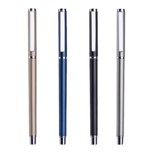 得力S82金属中性笔【免费定制】logo外壳签字笔黑色碳素学生毕业纪念礼品商务外壳刻字中性笔金属笔杆重手感