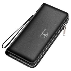 2025新款男士钱包大容量长款拉链商务手抓手拿包牛皮包钱夹手包