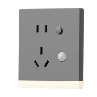 智能人体感应地脚灯带五孔插座嵌入式小夜灯楼梯间过道86暗装面板