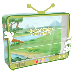 乐一百适用泡泡玛特泡泡萌粒跟我去郊游公仔亚克力展示盒防尘收纳