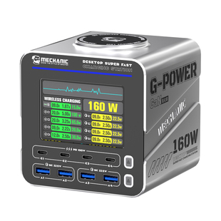 【苹果/华为全能充】MECHANIC 160W桌面充电站适配华为66W快充17苹果16平板笔记本氮化镓数显多口充电器插座