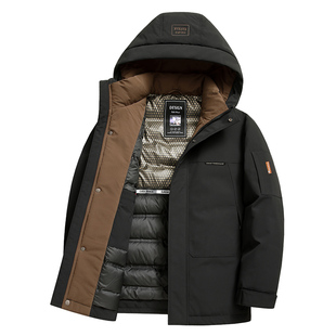 2025短款羽绒服男连帽加厚保暖冬装石墨烯户外休闲鸭绒外套23786