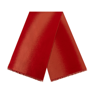 FANCET100%桑蚕丝真丝拉绒红色围巾新年送礼保暖披肩结婚伴手礼盒