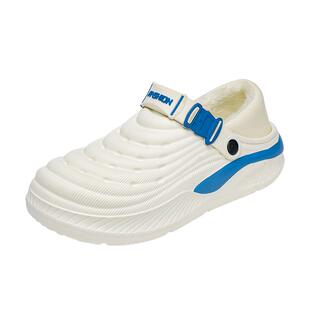 棉拖鞋男冬季加绒保暖洞洞鞋青少年外穿防水防滑46大码47包跟棉鞋