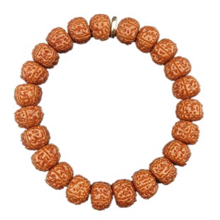 保真尼泊尔五瓣高密梅花桩小金刚菩提籽玉化盘龙纹佛珠手串链情侣