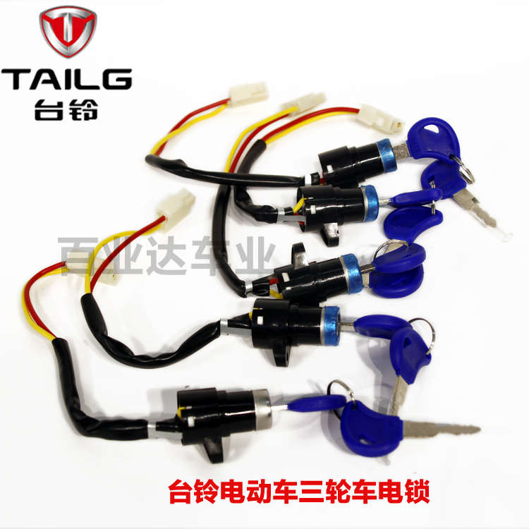 台铃博技美运电动三轮车电锁专用原装电锁电动车通用电门锁芯电源