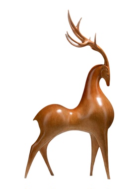 铜师傅黄铜鹿鸣桌面摆件礼盒装