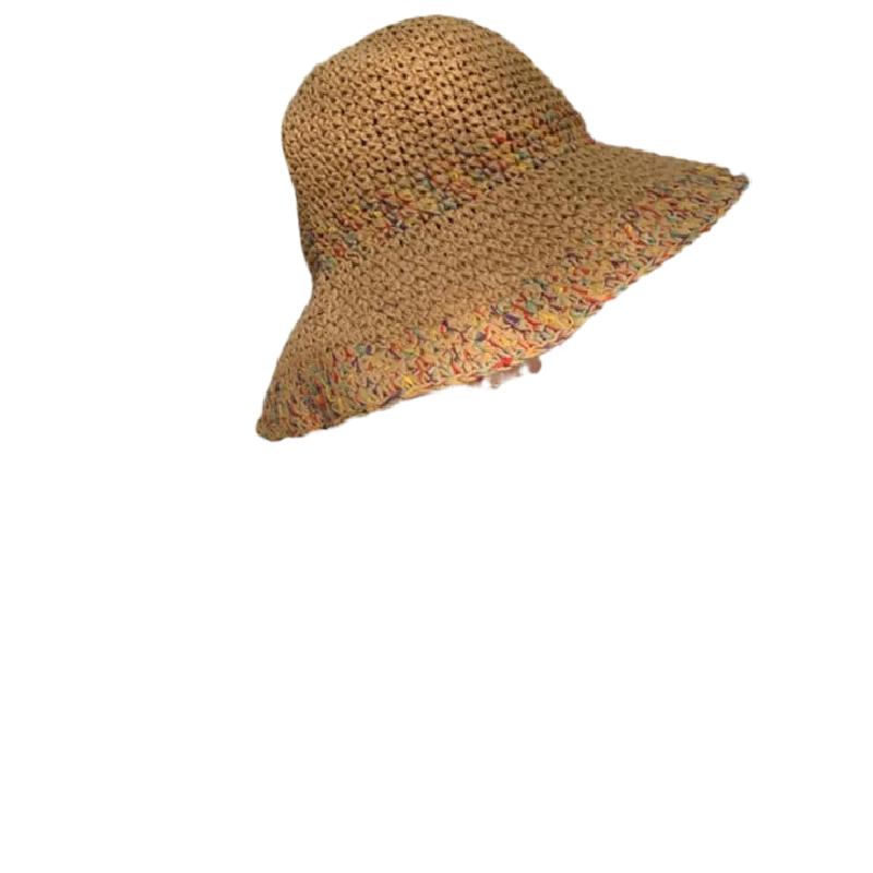 镂空度假休闲女夏季彩色编织草帽