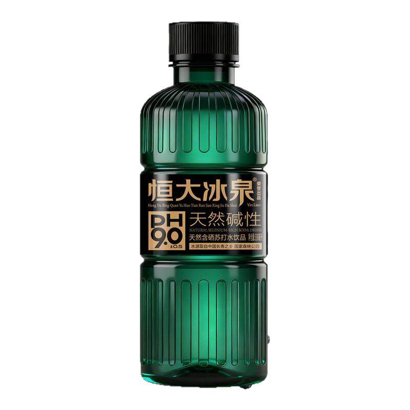 恒大冰泉雅活PH9.0±0.5天然含硒碱性苏打水无糖饮品饮料整箱批发