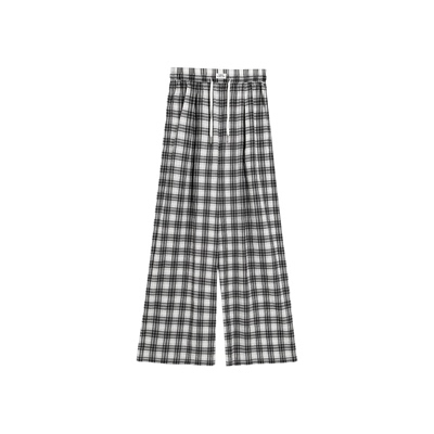 TurnSignal潮牌格子休闲阔腿裤女