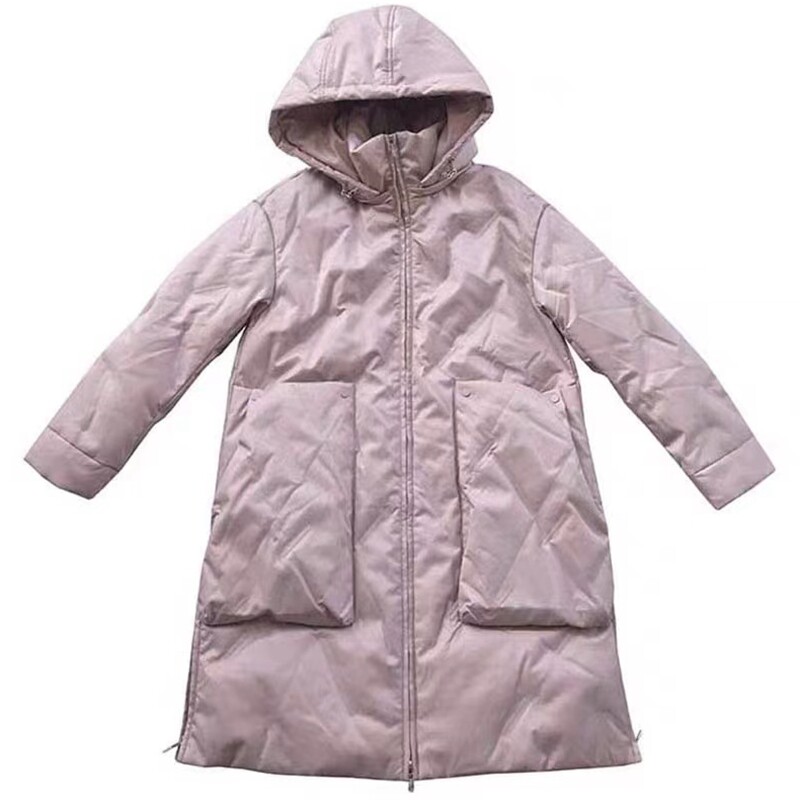 MODOGAGA摩多伽格2023冬新款新复古牛仔连帽中长羽绒服女厚22528