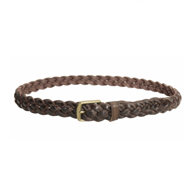 复古水洗做旧手工编织柔软皮带