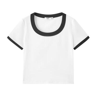 三福短袖T恤女2026新款夏季休闲少女小个子时尚百搭简约上衣女装