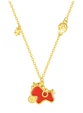 马上有钱项链本命年招财吊坠