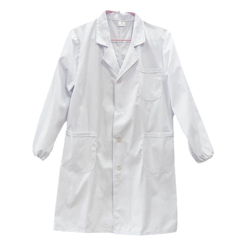 白大褂长袖医生服男长袖薄款女短袖实验室学生隔离工作护士服长款