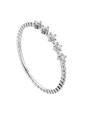 AHCHOO 静奢风超细闪耀叠戴莫桑石戒指S925银双层指环女520礼物