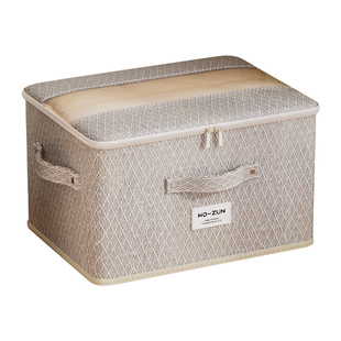 新型收纳箱带盖大容量拉链衣柜整理箱放棉被四件套衣服涤棉周转箱